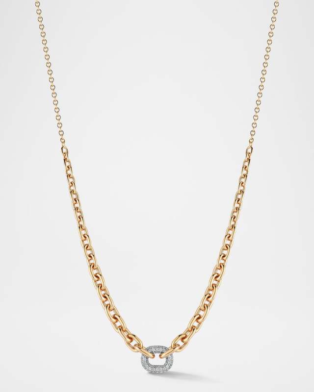Morrell Graduated Link Necklace with Single Diamond Link